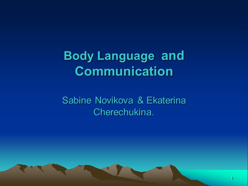 1 Body Language  and Communication        